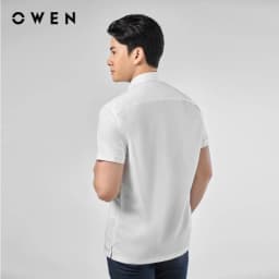 Thumbnail OWEN - Áo sơ mi ngắn tay Body Fit AB240319NT màu Trắng chất liệu Polyester -Spandex 3