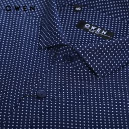 Thumbnail OWEN - Áo sơ mi ngắn tay Body Fit AB230236NT màu Navy chất liệu Bamboo-Microfiber 2