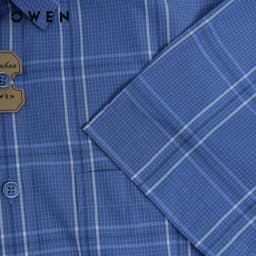 Thumbnail OWEN - Áo sơ mi ngắn tay Body Fit AB250064NT màu Xanh dương chất liệu Viscose-Polyester 2