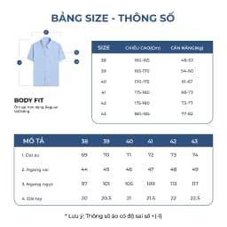 Thumbnail OWEN - Áo sơ mi ngắn tay Body Fit AB250064NT màu Xanh dương chất liệu Viscose-Polyester 3