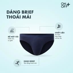 Thumbnail Pack tiện lợi 3 quần lót nam brief ONOFF cotton Mỹ thấm hút mồ hôi - 18UQ24A316 4