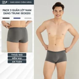 Thumbnail Pack tiện lợi 3 quần lót nam ONOFF dáng trunk (boxer) thoáng mát, kháng khuẩn, khử mùi 18UO24A317 1