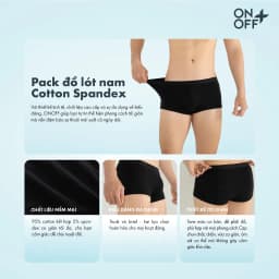 Thumbnail Pack tiện lợi 3 quần lót nam ONOFF dáng trunk (boxer) thoáng mát, kháng khuẩn, khử mùi 18UO24A317 3