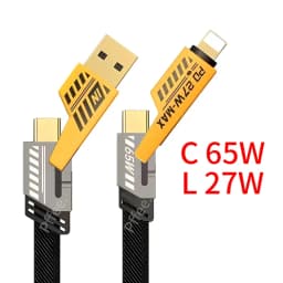 Thumbnail Pffee 4in1 100w 65W 6A Cáp USB Loại C Lxxning Kim Loại PD Sạc Nhanh Tất Cả Các Điện Thoại Đa Năng 1