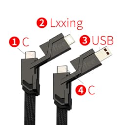 Thumbnail Pffee 4in1 100w 65W 6A Cáp USB Loại C Lxxning Kim Loại PD Sạc Nhanh Tất Cả Các Điện Thoại Đa Năng 3