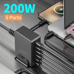 Thumbnail Pffee Cốc Sạc Nhanh 6 Cổng usb c gan 3 100w 30w 200w Cho Điện Thoại / Máy Tính Bảng / laptop 2