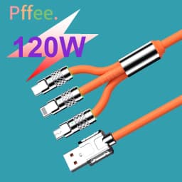Thumbnail Pffee Dây Cáp Sạc Nhanh USB Loại C 3 Trong 1 6A 120W 1