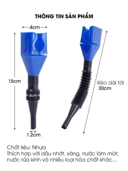 Thumbnail Phễu rót dầu nhớt, đổ xăng, nước làm mát, nhiên liệu cho ô tô - Phụ kiện ô tô Tâm Luân 4