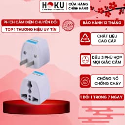 Thumbnail Phích cắm điện chuyển đổi HOKU từ 3 chân sang 2 chân an toàn chịu nhiệt độ cao, 220V PCD01 1