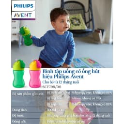 Thumbnail Philips Avent Bình Tập Uống Có Ống Hút Cho Bé 12 Tháng Tuổi 300ml 3