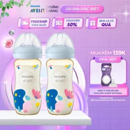 Thumbnail Philips Avent Bộ 2 Bình Sữa Mô Phỏng Tự Nhiên PPSU Cho Bé Sơ Sinh, Chống Đầy Hơi Sặc Sữa 1