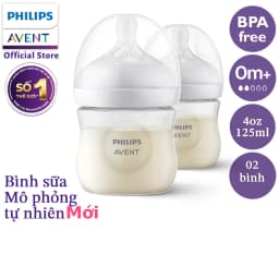 Thumbnail Philips Avent Hộp 02 Bình sữa mô phỏng tự nhiên 125ml mới (núm ty phản ứng tự nhiên) SCY900/02 1