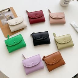 Thumbnail Phong cách ngắn gọn Tinh tế Ví nữ đầy màu sắc Ví đựng tiền mặt Mini đa chức năng có thể gập lại dễ thương 1