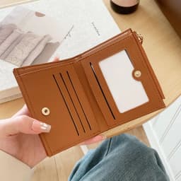 Thumbnail Phong cách ngắn gọn Tinh tế Ví nữ đầy màu sắc Ví đựng tiền mặt Mini đa chức năng có thể gập lại dễ thương 2
