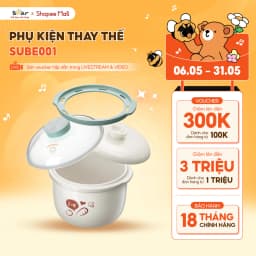 Thumbnail Phụ Kiện Nồi Nấu Chậm SUBE001 Bear Thân Nắp Thố Tay Cầm Chống Bỏng Nắp Nhựa Xanh Vàng Hồng Nồi Nấu Cháo Chậm 1