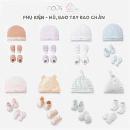 Thumbnail Phụ kiện sơ sinh Nous - 1 đôi bao tay bao chân / 1 mũ sơ sinh Nous (newborn / sơ sinh / NB) 1