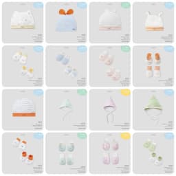 Thumbnail Phụ kiện sơ sinh Nous - 1 mũ sơ sinh / 1 đôi bao tay bao chân ( newborn / sơ sinh / NB ) 1