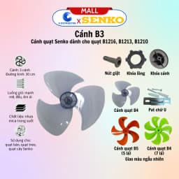 Thumbnail Phụ kiện thay thế quạt Senko và cánh quạt 3 cánh Senko B3, B4, B5 - Giao màu ngẫu nhiên - Chính hãng 1