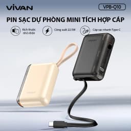 Thumbnail Pin dự phòng mini VIVAN VPB-Q10 9600mAh tích hợp cáp 2