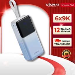Thumbnail Pin dự phòng sạc nhanh VIVAN VPB-D30 Xanh Trắng 30000mAh Hiển thị đèn LED PD+QC3.0 22.5W, 2 cổng sạc vào - 3 cổng sạc ra 1