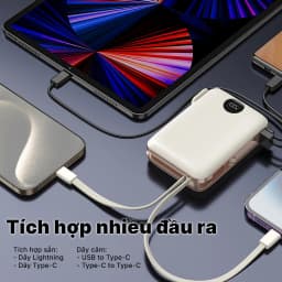 Thumbnail Pin dự phòng StarGO Star X1 dung lượng 10000mAh công suất 22.5W tích hợp 2 cáp lighting và type-c 2