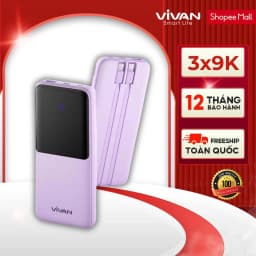 Thumbnail Pin Sạc Dự Phòng 10000mAh VIVAN VPB-E10 Tích Hợp Dây Sạc, 4 OUTPUT Công Suất 22.5W, Hỗ Trợ PD/ QC3.0/ VOOC 1