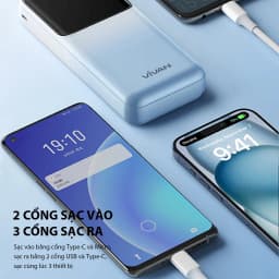 Thumbnail Pin Sạc Dự Phòng 20000mAh VIVAN VPB-D20, 3 Cổng Sạc Ra Công Suất 22.5W Màn Hình LED Hiển Thị Pin Hỗ Trợ PD/ QC3.0/ VOOC 3