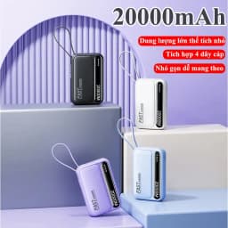 Thumbnail Pin Sạc Dự Phòng  20000mAh sạc nhanh pin mini dung lượng lớn có sẵn nhiều dây sạc R08 1