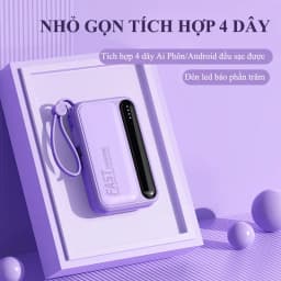 Thumbnail Pin Sạc Dự Phòng  20000mAh sạc nhanh pin mini dung lượng lớn có sẵn nhiều dây sạc R08 2