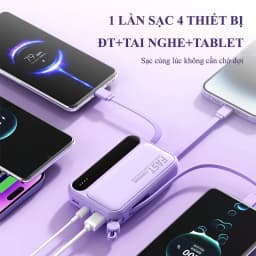 Thumbnail Pin Sạc Dự Phòng  20000mAh sạc nhanh pin mini dung lượng lớn có sẵn nhiều dây sạc R08 4
