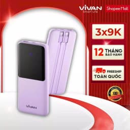 Thumbnail Pin Sạc Dự Phòng Chính Hãng 10000mAh VIVAN VPB-M10/ VPB-Q10 20000mAh X10 Sạc Nhanh Chuẩn PD/QC3.0 18W 1