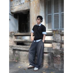 Thumbnail Polo Knit SLY Dệt Kim 2 lớp màu Đen 3
