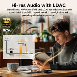 Thumbnail Qcy HT08 Pro ANC Bluetooth 5.3 Tai nghe không dây 46dB Lai ANC Hi-Res LDAC Tai nghe 6 Mic Phát hiện trong tai 34H 2