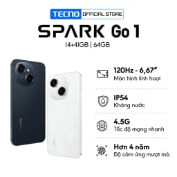 Thumbnail [Quà tặng kèm có hạn] Điện thoại Tecno Spark Go 1 (4+4)GB/64GB - Unisoc T615 | 5000mAh | Sạc nhanh 15W | Chính hãng 1