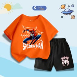 Thumbnail Quần áo bé trai Mavel - Spiderman mẫu mới 2025 - Bộ cộc bé trai size từ 15-40kg Loza Kids SB335 2