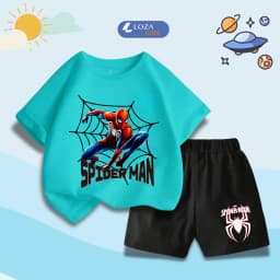Thumbnail Quần áo bé trai Mavel - Spiderman mẫu mới 2025 - Bộ cộc bé trai size từ 15-40kg Loza Kids SB335 3