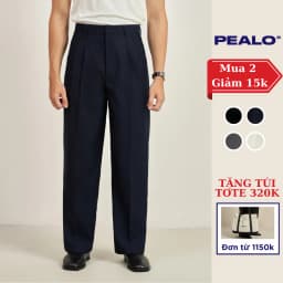 Thumbnail Quần âu Essential cạp cao PEALO form xuông Cạp cao chất liệu cao cấp 1