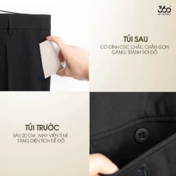 Thumbnail Quần âu nam cạp 3 lớp cao cấp 360 Boutique quần tây dài kiểu Hàn Quốc co giãn, thoải mái - QACOL420 4