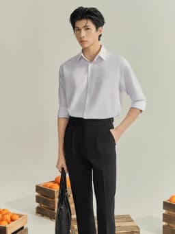 Thumbnail Quần âu nam cạp cao JBAGY Sidetab  - điều chỉnh cạp, vải Tuypsi cotton co giãn nhẹ chất lượng cao JA0302 4