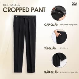 Thumbnail Quần âu nam cạp trượt bụng điều chỉnh thoải mái 360 Boutique quần tây đen chất dày dặn - QACOL515 3