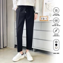 Thumbnail Quần âu nam co giãn LS1 có cạp chun thoải mái vận động thương hiệu ELNIDO 2