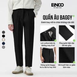 Thumbnail Quần âu nam ELNIDO vải lụa hàn co giãn kiểu dáng baggy nam không nhăn không xù thời trang ED04 2