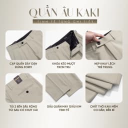 Thumbnail Quần Âu Nam GUZADO Cao Cấp Vải KaKi Dày Dặn, Kiểu Dáng Slimfit Hiện Đại, Phong Cách Công Sở GTR01S 4