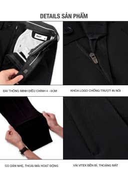 Thumbnail Quần âu nam JBAGY - Smart Pants điều chỉnh cạp, vải Vitex co giãn cao cấp chống nhăn - JA0303 3