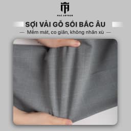 Thumbnail Quần âu nam kẻ vuông  MAC ARTHUR chất vải Gỗ Sồi cao cấp, mềm mịn, mát lạnh, chống nhăn, co giãn 4
