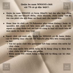 Thumbnail Quần âu nam MMANS chất vải 79 cao cấp ống côn co giãn nhẹ dáng ôm body 3