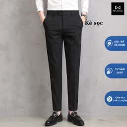 Thumbnail Quần âu nam MMANS kẻ sọc chất vải rayon cao cấp ống côn co giãn nhẹ dáng ôm body 1