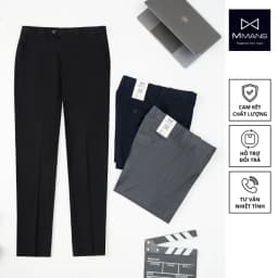 Thumbnail Quần âu nam MMANS kẻ sọc chất vải rayon cao cấp ống côn co giãn nhẹ dáng ôm body 2