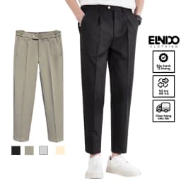Thumbnail Quần âu nam ống xuông cạp chun co giãn ELNIDO kiểu dáng hàn quốc 1