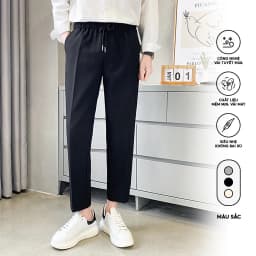 Thumbnail Quần âu nam ống xuông cạp chun co giãn ELNIDO kiểu dáng hàn quốc 4